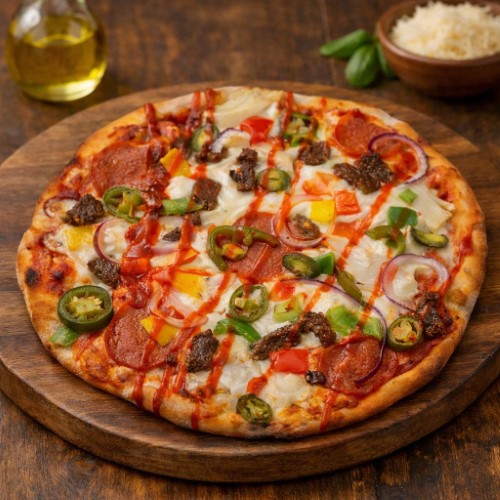 Fiery Meat Feast Pizza 